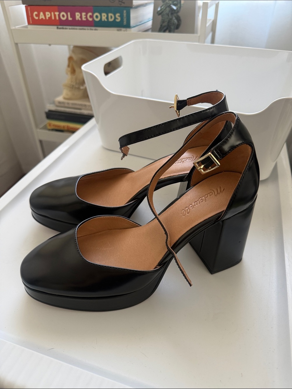 Madewell Black Patent Platform Mary Jane  Heels  size 8 but FITS AN 8.5
